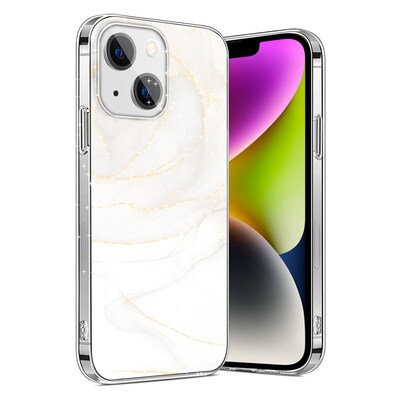 SaharaCase Marble Series Case for Apple iPhone 14 Plus, White Marble (CP00333)