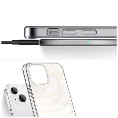 SaharaCase Marble Series Case for Apple iPhone 14 Plus, White Marble (CP00333)