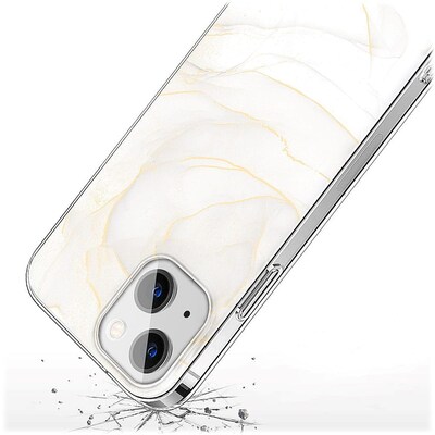 SaharaCase Marble Series Case for Apple iPhone 14 Plus, White Marble (CP00333)
