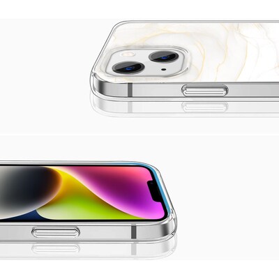 SaharaCase Marble Series Case for Apple iPhone 14 Plus, White Marble (CP00333)