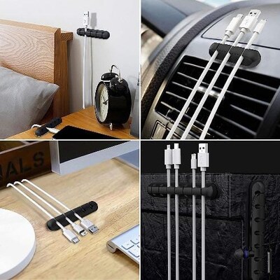 SaharaCase USB Cable Holder Organizer (4-Pack), Black (TB00097)