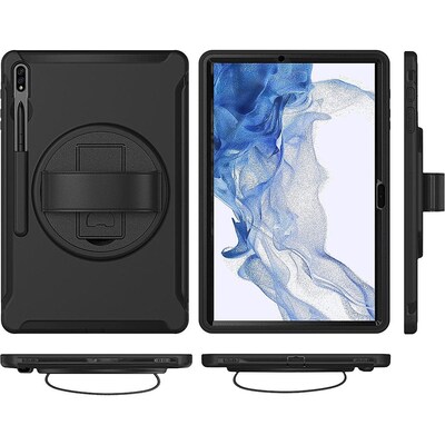 SaharaCase Protection Hand Strap Series Case for Samsung Galaxy Tab S8 Ultra, Black (TB00227)