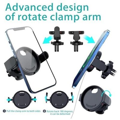 SaharaCase Car Vent Mount Compatible with MagSafe for Most Cell Phones, Black (TB00096)