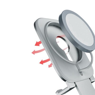 SaharaCase Stand Compatible with MagSafe for Most Cell Phones, Silver (TB00095)