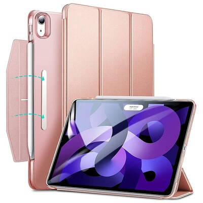 SaharaCase AirShield Series Folio Case for iPad Air 10.9 (4th Gen, 5th Gen) and iPad Air 11-inch M2 & M3, Rose Gold