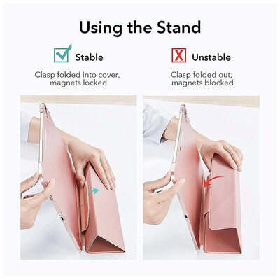 SaharaCase AirShield Series Folio Case for iPad Air 10.9" (4th Gen, 5th Gen) and iPad Air 11-inch M2 & M3, Rose Gold