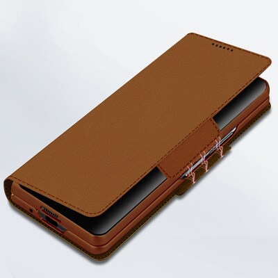 SaharaCase Folio Wallet Case for Samsung Galaxy Z Fold4, Brown (CP00310)