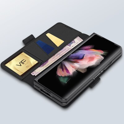 SaharaCase Folio Wallet Case for Samsung Galaxy Z Fold4, Black (CP00309)