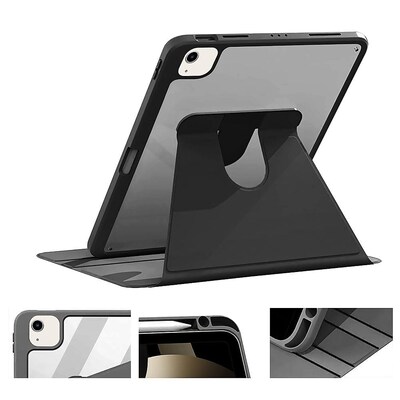 SaharaCase Rotating Folio Case for iPad Air 10.9-inch (4th Gen, 5th Gen) and iPad Air 11-inch M2 & M3, Black (TB00246)