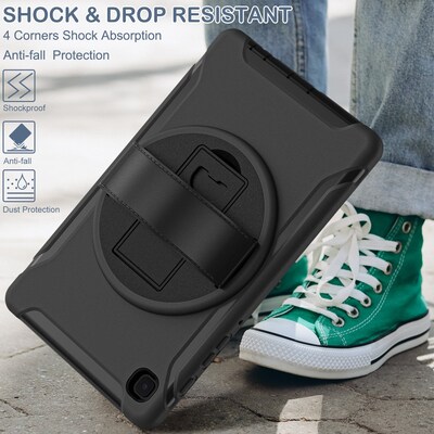 SaharaCase PROTECTION Hand Strap Series Case for Samsung Galaxy Tab A7 Lite, Black (TB00129)