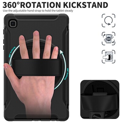 SaharaCase PROTECTION Hand Strap Series Case for Samsung Galaxy Tab A7 Lite, Black (TB00129)