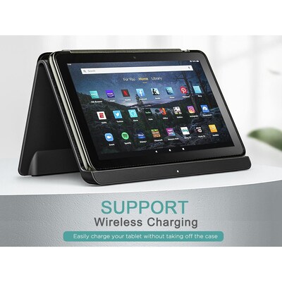 SaharaCase Tri-Fold Folio Case for Amazon Fire HD 10 (2021), Black (TB00120)