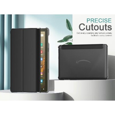 SaharaCase Tri-Fold Folio Case for Amazon Fire HD 10 (2021), Black (TB00120)
