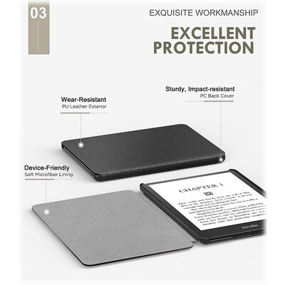 SaharaCase Folio Case for Amazon Kindle Paperwhite (11th Generation, 2021-2023 Release), Black (TB00190)