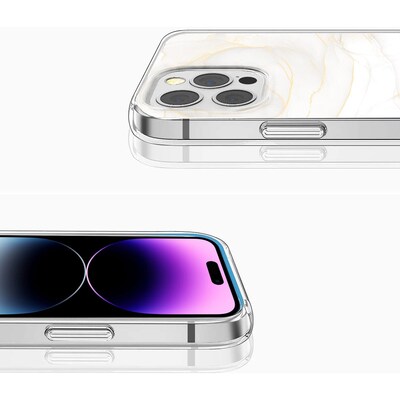 SaharaCase Marble Series Case for Apple iPhone 14 Pro, White Marble (CP00351)