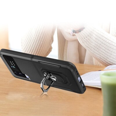 SaharaCase Heavy Duty Kickstand Series Case for Samsung Galaxy Z Flip4, Black (CP00303)