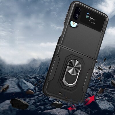 SaharaCase Heavy Duty Kickstand Series Case for Samsung Galaxy Z Flip4, Black (CP00303)