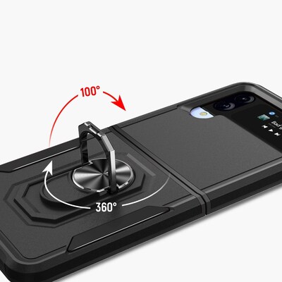 SaharaCase Heavy Duty Kickstand Series Case for Samsung Galaxy Z Flip4, Black (CP00303)