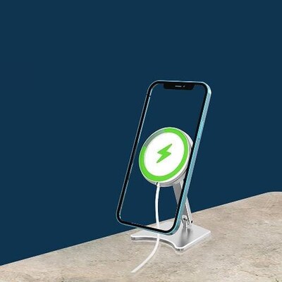 SaharaCase Stand Compatible with MagSafe for Most Cell Phones, Silver (TB00094)