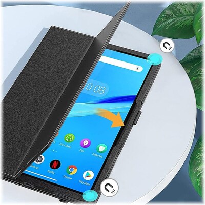 SaharaCase Bi-Fold Folio Case for Lenovo Tab M7 (3rd Gen), Black (TB00149)