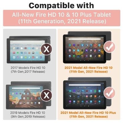 SaharaCase Tri-Fold Folio Case for Amazon Fire HD 10 (2021), Pink (TB00121)