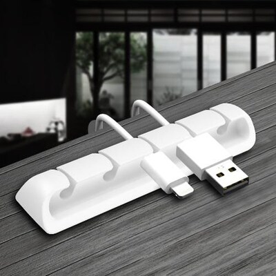 SaharaCase USB Cable Holder Organizer (4-Pack), White (TB00098)