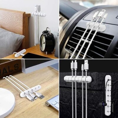 SaharaCase USB Cable Holder Organizer (4-Pack), White (TB00098)