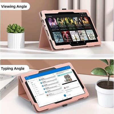 SaharaCase Bi-Fold Folio Case for Amazon Fire HD 10 (2021), Rose Gold (TB00117)