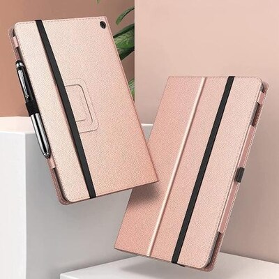 SaharaCase Bi-Fold Folio Case for Amazon Fire HD 10 (2021), Rose Gold (TB00117)