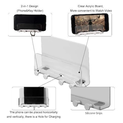 SaharaCase Bathroom Wall Mount for Most Cell Phones, Clear White (TB00109)