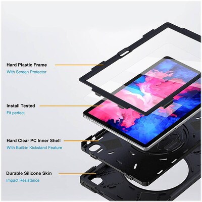 SaharaCase Protection Hand Strap Series Case for Lenovo Tab P11, Black (TB00145)