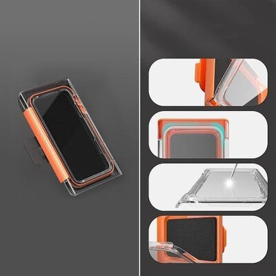 SaharaCase Bathroom Wall Mount for Most Cell Phones, Black and Orange (TB00108)