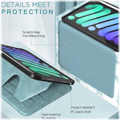 SaharaCase Multi-Angle Case for Apple iPad mini A17 Pro & 6th Generation 2021, Aqua (TB00046)