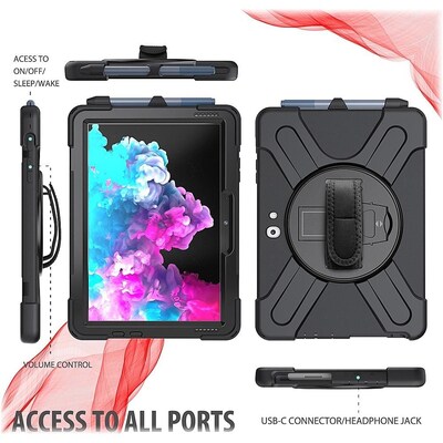 SaharaCase Protection Hand Strap Series Case for Microsoft Surface Go 3, Black (TB00165)