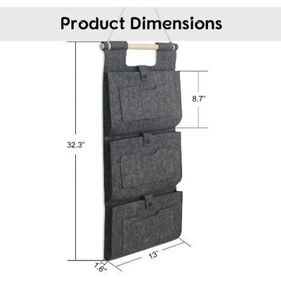 SaharaCase Hanging Wall Storage Bag for Most Cell Phones and Tablets, Gray (TB00106)