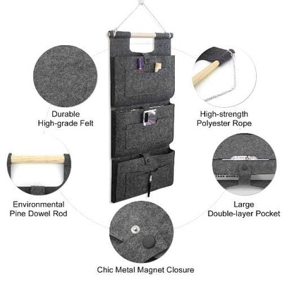 SaharaCase Hanging Wall Storage Bag for Most Cell Phones and Tablets, Gray (TB00106)