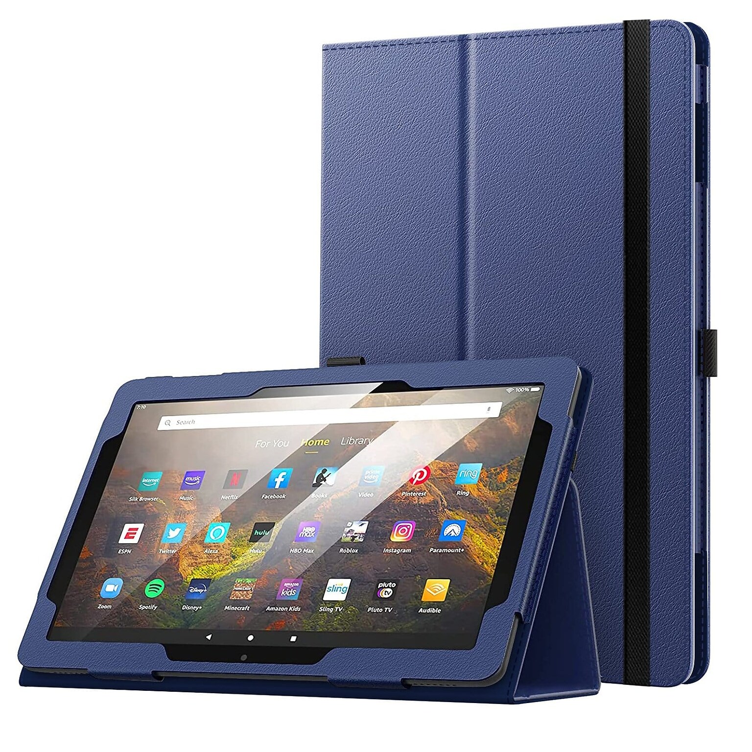 SaharaCase Bi-Fold Folio Case for Amazon Fire HD 10 (2021), Blue (TB00116)