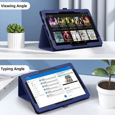 SaharaCase Bi-Fold Folio Case for Amazon Fire HD 10 (2021), Blue (TB00116)