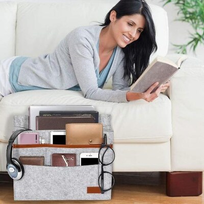 SaharaCase Bedside Storage Bag for Most Cell Phones and Tablets, Gray (TB00103)