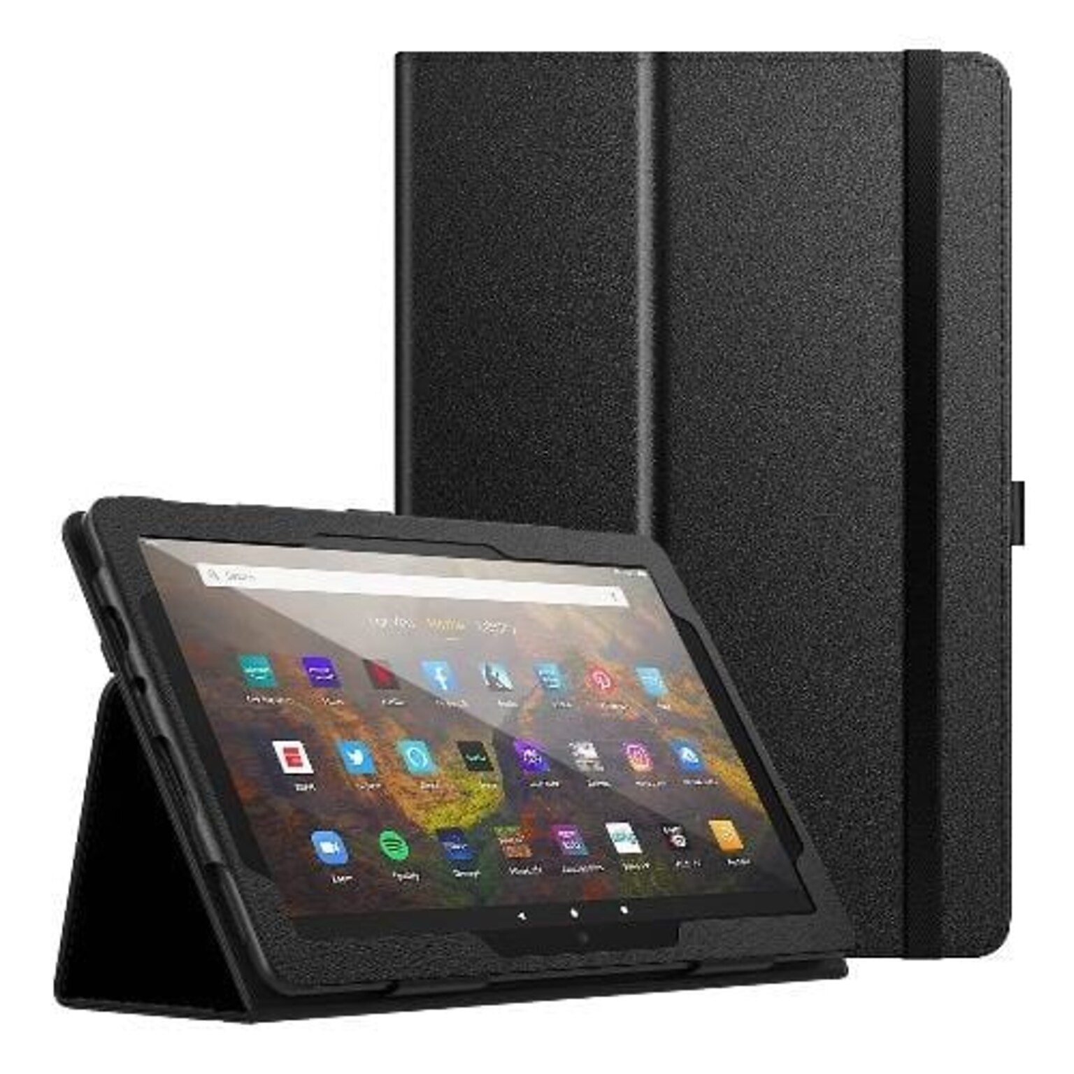 SaharaCase Bi-Fold Folio Case for Amazon Fire HD 10 (2021), Black (TB00115)