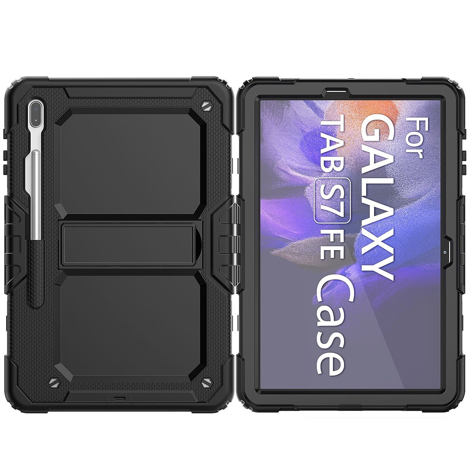 SaharaCase Defence Series Case for Samsung Galaxy Tab S7 FE and Tab S8 Plus, Black (TB00133)