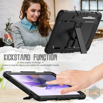 SaharaCase Defence Series Case for Samsung Galaxy Tab S7 FE and Tab S8 Plus, Black (TB00133)