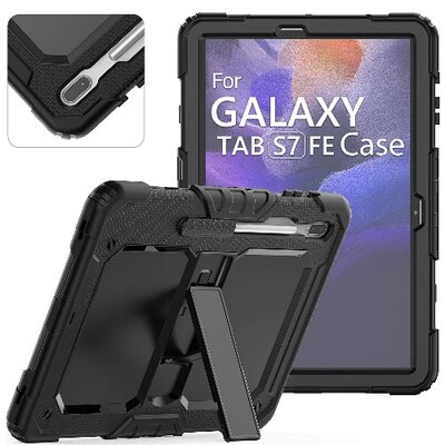 SaharaCase Defence Series Case for Samsung Galaxy Tab S7 FE and Tab S8 Plus, Black (TB00133)