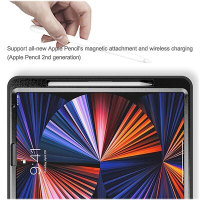 SaharaCase Protection Hand Strap Series Case for Apple iPad Pro 12.9" (4th, 5th, and 6th Gen 2020-2022), Black (TB00036)