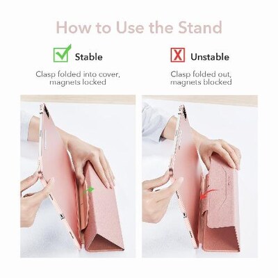 SaharaCase ESR Folio Case for Apple iPad Pro 11" (2nd, 3rd, and 4th Gen 2020-2022), Rose Gold (TB00006)