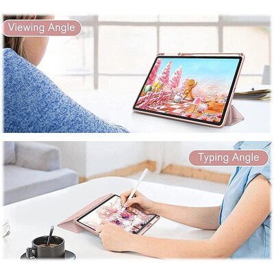 SaharaCase Folio Case for Samsung Galaxy Tab S8+ and Tab S7 FE, Clear/Pink (TB00217)