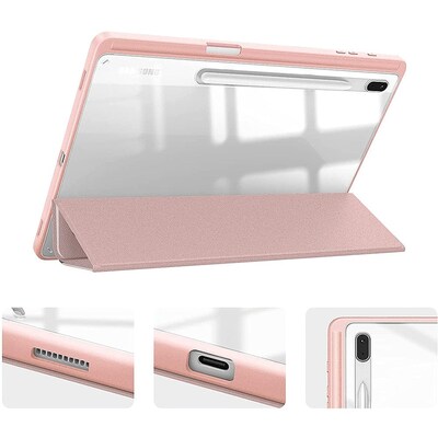 SaharaCase Folio Case for Samsung Galaxy Tab S8+ and Tab S7 FE, Clear/Pink (TB00217)