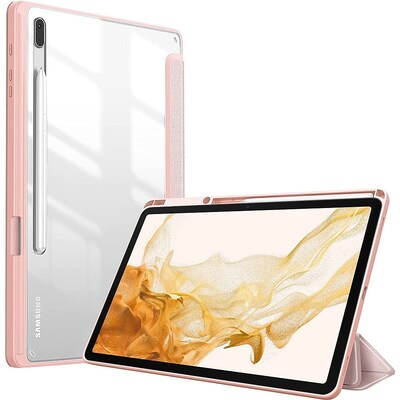 SaharaCase Folio Case for Samsung Galaxy Tab S8+ and Tab S7 FE, Clear/Pink (TB00217)