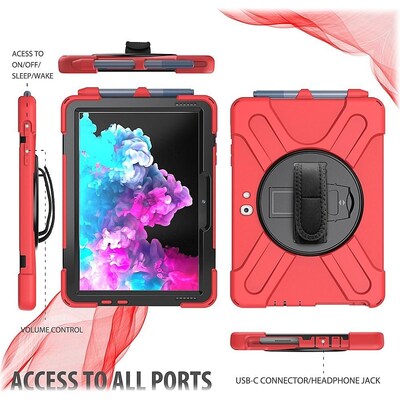 SaharaCase Protection Hand Strap Series Case for Microsoft Surface Go 3, Red (TB00166)