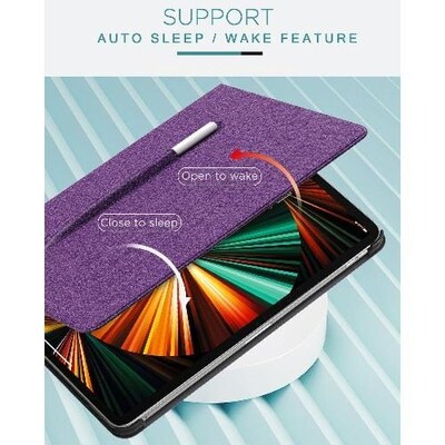 SaharaCase Multi-Angle Folio Case for Apple iPad Pro 12.9" (4th, 5th, and 6th Gen 2020-2022), Purple (TB00029)